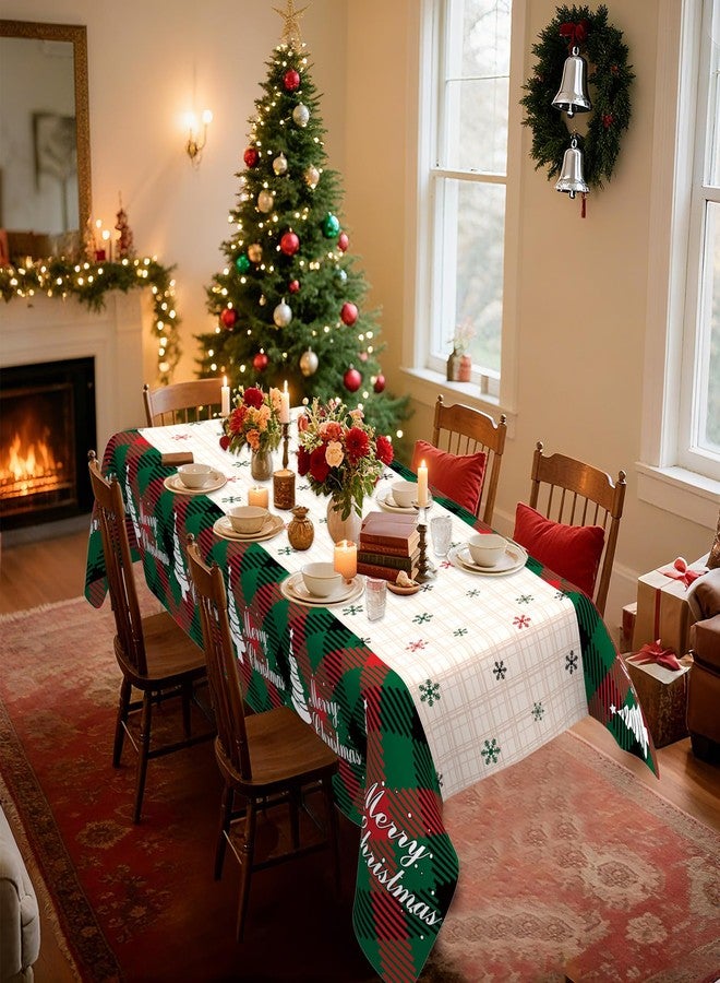 Linsuminn Christmas Tablecloth, 3 PCS Christmas Tablecloth Disposable for Rectangle Table, 54" x 108" Plastic Snowflake Xmas Tree Decorative Table Cloth Tables Cover for Xmas Holiday Party Decorations Supplies - Image 5
