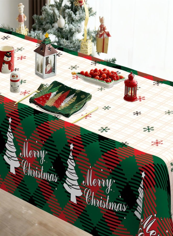 Linsuminn Christmas Tablecloth, 3 PCS Christmas Tablecloth Disposable for Rectangle Table, 54" x 108" Plastic Snowflake Xmas Tree Decorative Table Cloth Tables Cover for Xmas Holiday Party Decorations Supplies - Image 4