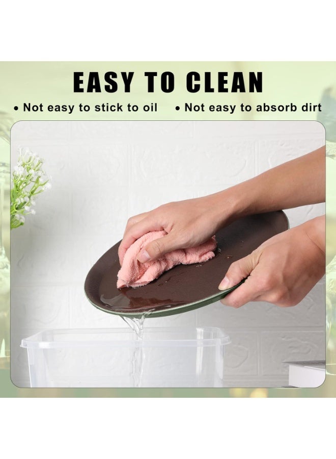 صينية تقديم دائرية بسطح غير قابل للانزلاق مع حواف مرتفعة، صواني تقديم مطاعم بلاستيكية متينة لوجبات الطعام، مناسبة للمنزل والمطبخ والمطاعم والكافتيريا والبار والفنادق، طقم مكون من قطعتين لون بني - Image 4