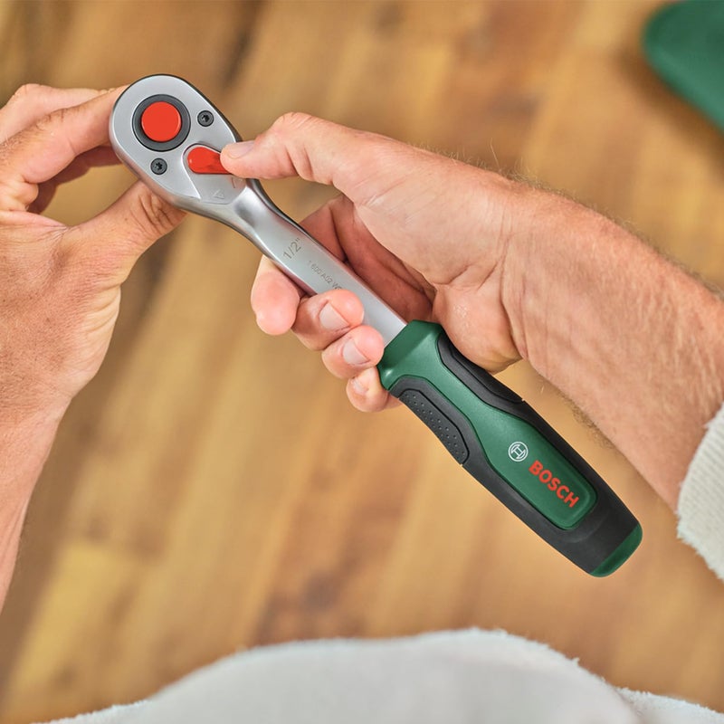 BOSCH 1/2" Ratchet High Torque 768Nm, Ergonomic Design & Secure Socket Fixing for Effortless DIY Car Mechanics and Assembly Tasks - Image 2