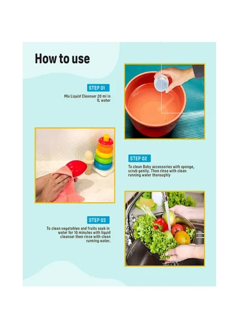 pigeon Liquid Cleanser For Baby Bottles, Accessories, Fruits And Vegetables 700 ML, 0 Months + - Image 2