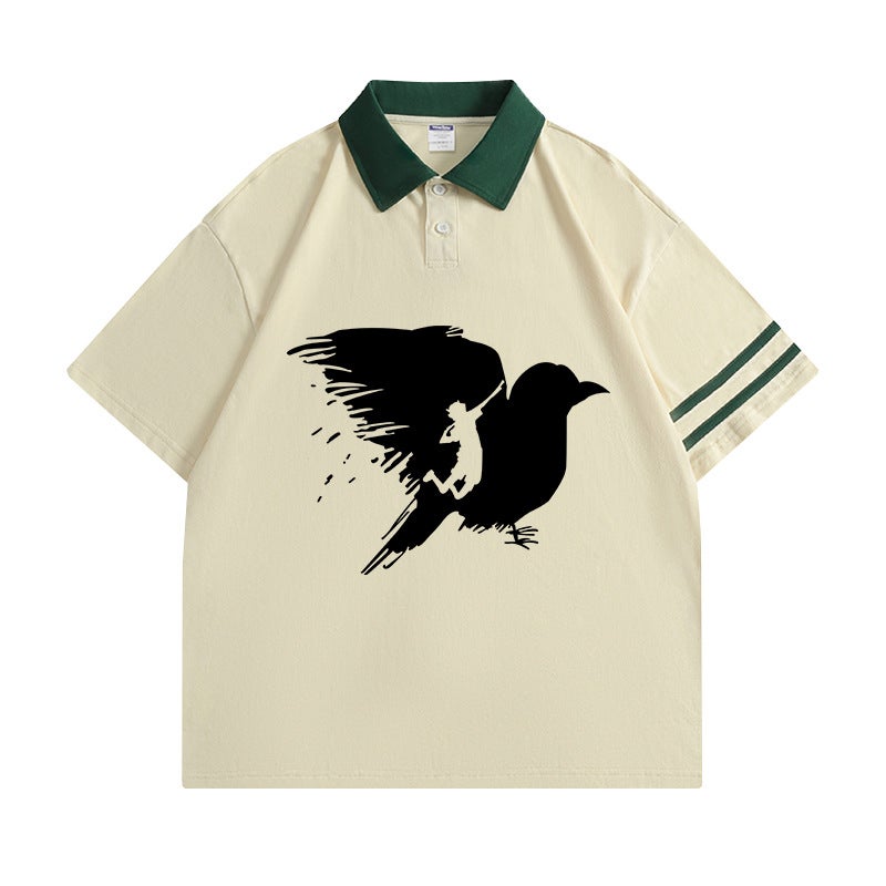 Volleyball Junior Animation Short-sleeved T-shirt Men's and Women's Uno College Volleyball Department Xigu Evening Retro Polo Shirt Summer New - Image 1
