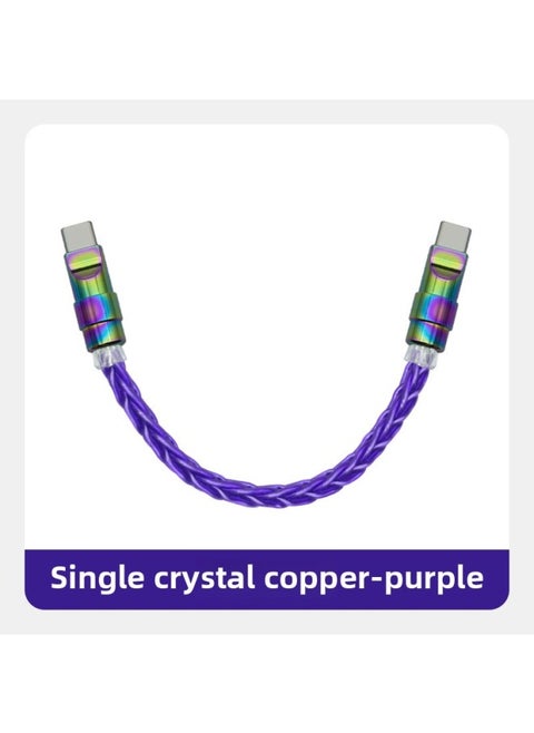 Colorful Pure Copper Hardware Ultra-soft Single Crystal Copper Data Cable For Iphone16 Mobile Phone Mate60 Fast Charging-Color:0.25m Usb To For Apple/12w-Model:Single Crystal Copper Purple [colorful Copper Shell]