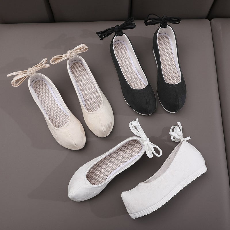 Arch Shoes Hanfu Shoes Solid Color National Style Ancient Costume Antique Elegant Stage Film And Television Embroidered Cloth Shoes Women'S Shoes - Image 5