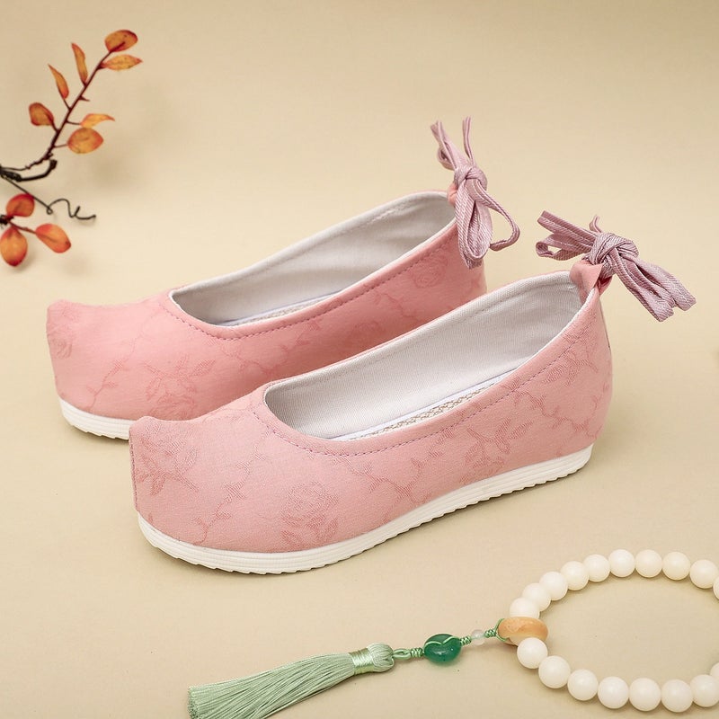 Arch Shoes Hanfu Shoes Solid Color National Style Ancient Costume Antique Elegant Stage Film And Television Embroidered Cloth Shoes Women'S Shoes - Image 4