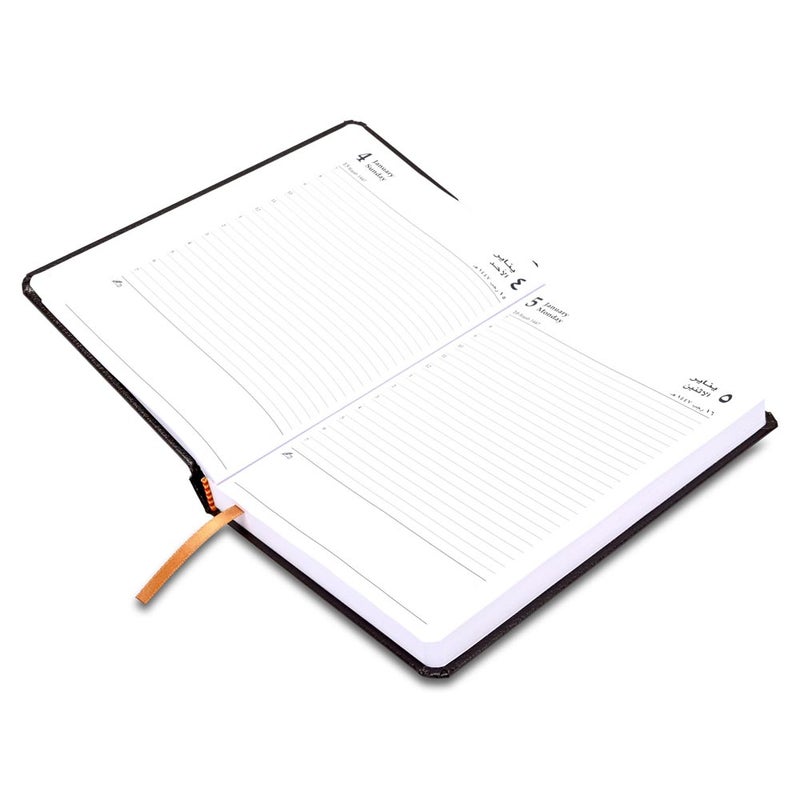 FIS 2026 A5 Diary, 148x210mm, 1 Side Padded Vinyl Cover with Round Corners, 1 Day a Page Format, Arabic/English, 60gsm White Paper, Chocolate Cover-FSDI23AE26CH - Image 3