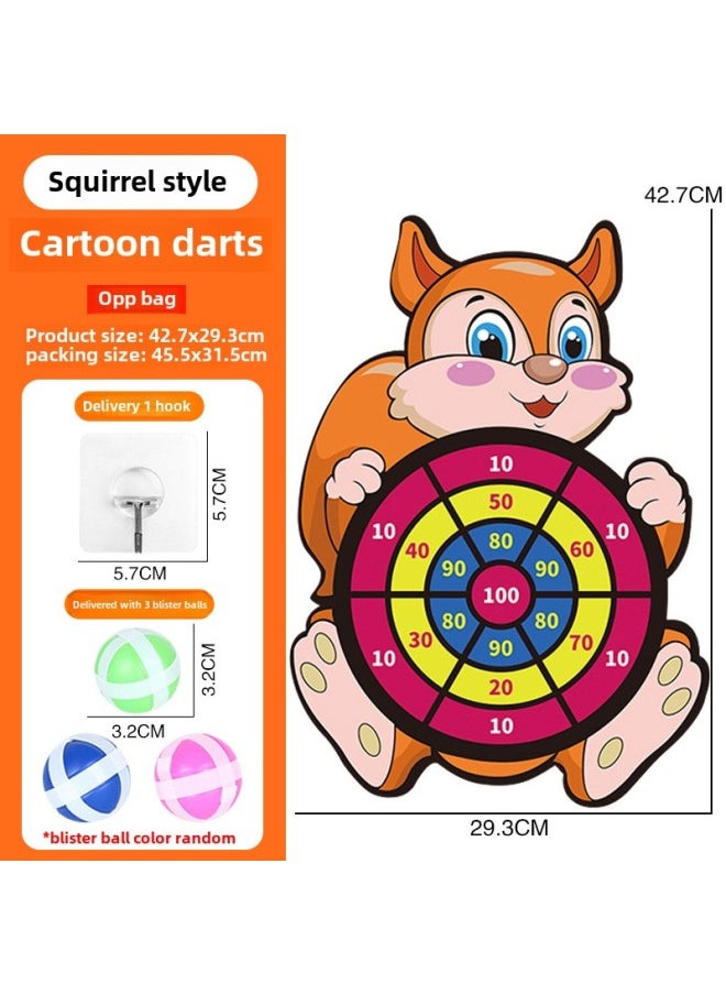Generic Toy Children Cartoon Sticky Ball Sucker Dart Target Indoor And Outdoor Throwing Sticky Ball Stall Selling-Color: 3 Balls +1 Hook (opp Bag) 90g  - Image 1