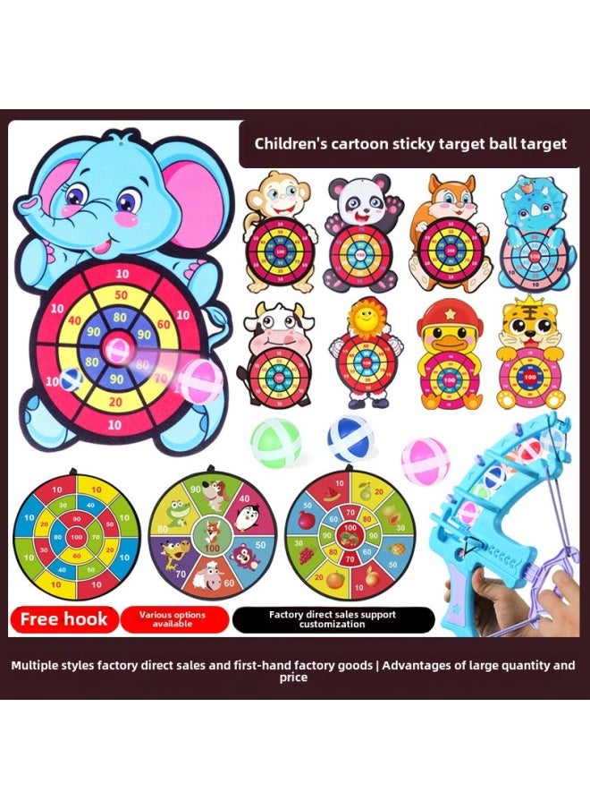 Generic Toy Children Cartoon Sticky Ball Sucker Dart Target Indoor And Outdoor Throwing Sticky Ball Stall Selling-Color: 3 Balls +1 Hook (opp Bag) 90g  - Image 2