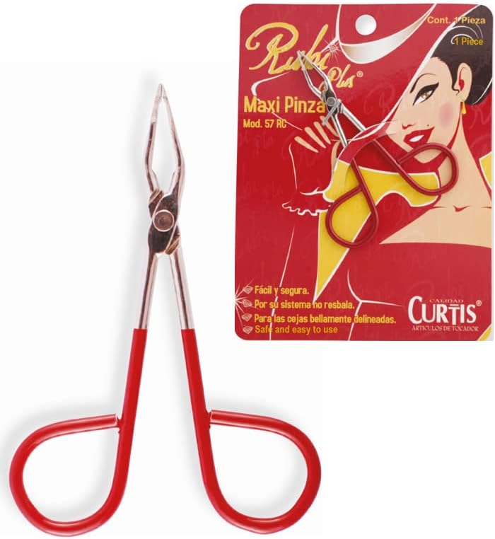 PROFESSIONAL Salon TWEEZERS with Easy Scissor Handle The BEST PRECISION EYEBROW TWEEZERS MenWomen PORTABLE Beauty Tools for Facial Hair Ingrown Hair Blackhead Red 57RC MADE IN MEXICO