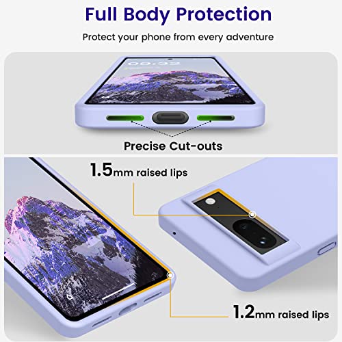 OTOFLY Designed for Pixel 7 Case, Silicone Shockproof Slim Thin Phone Case for Google Pixel 7 6.3 inch (Light Purple) - Image 3