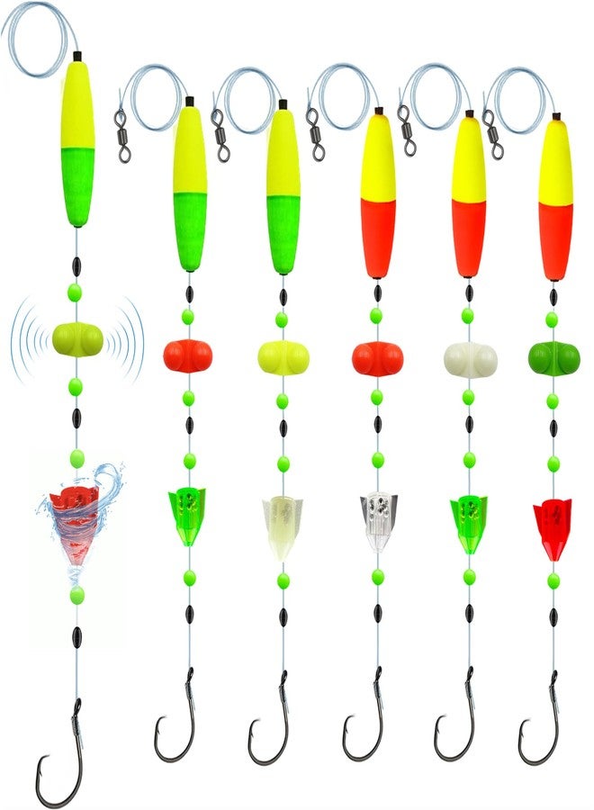 DAMIDEL 6Pcs Catfish Fishing Rigs Ready Kit，2 in 1 rotating rattles/Double Rattles Beads, Float Rigs Tackle Santee Rig Peg Catfish，Free adjustment in freshwter and saltwater - Image 1
