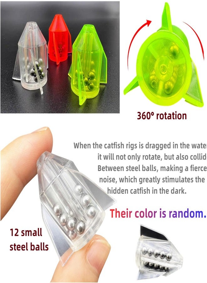 DAMIDEL 6Pcs Catfish Fishing Rigs Ready Kit，2 in 1 rotating rattles/Double Rattles Beads, Float Rigs Tackle Santee Rig Peg Catfish，Free adjustment in freshwter and saltwater - Image 4