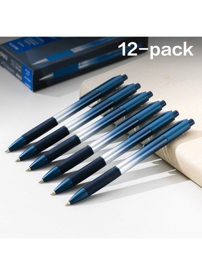Deli Q11-BL Xtream Pro Ballpoint Pens, 0.7mm Blue Ink, Smooth Writing Pens with Soft Grip, Retractable Design, 12-Pack for Office & School. - Image 2