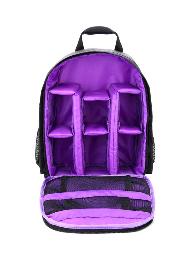 NIBEMINENT Multifunctional Digital Camera Backpack Purple/Black  - Image 1