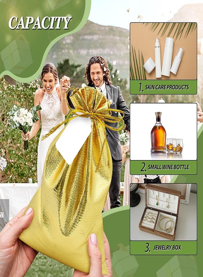 DOYIDE 50Pcs Gold Drawstring Gift Bags, 8x12in Jewelry Bags Drawstring Pouches, Shiny Wedding Party Favor Bags, Sachet Bags Empty for Birthday Party Christmas Baby Shower Candy Favors - Image 4
