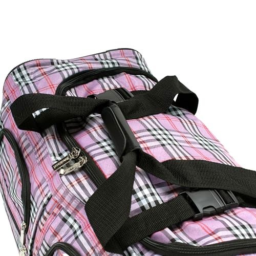 Rockland Rolling Duffel Bag, PINKCROS, 22" - Image 3