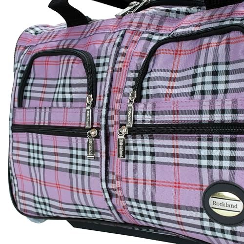 Rockland Rolling Duffel Bag, PINKCROS, 22" - Image 5