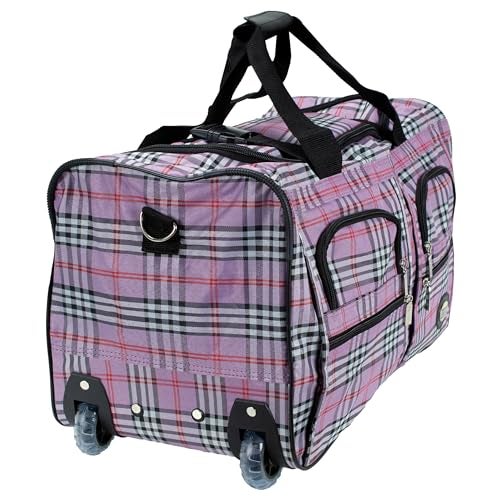 Rockland Rolling Duffel Bag, PINKCROS, 22" - Image 2