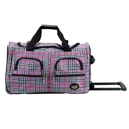 Rockland Rolling Duffel Bag, PINKCROS, 22" - Image 1