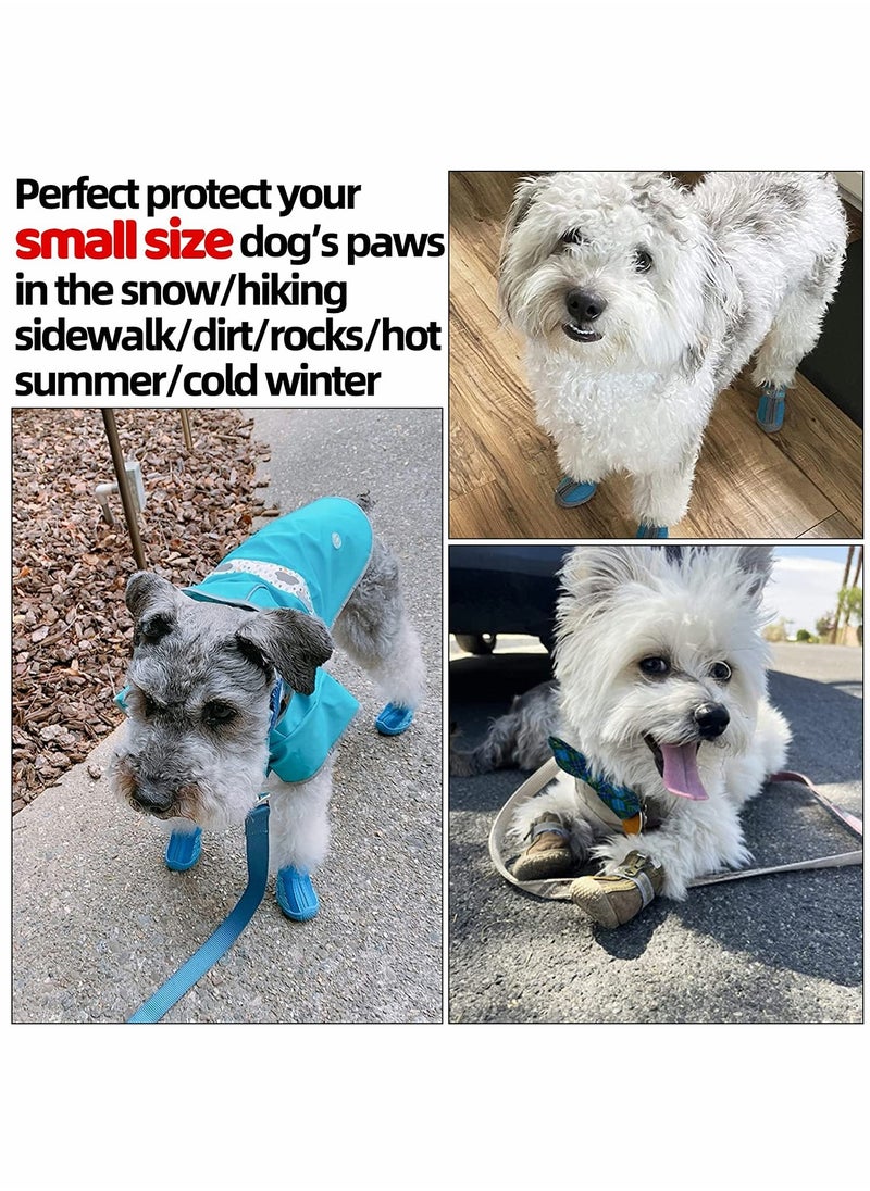 KASTWAVE Dog Shoes 4 Pcs Size 3 Anti Slip Breathable Waterproof Dog Booties Boot Paw Protector for Small Dog Dog Hiking Shoes with Reflective Adjustable Strap Zipper Puppy Shoe for Hot Pavement Winter Snow  - Image 4