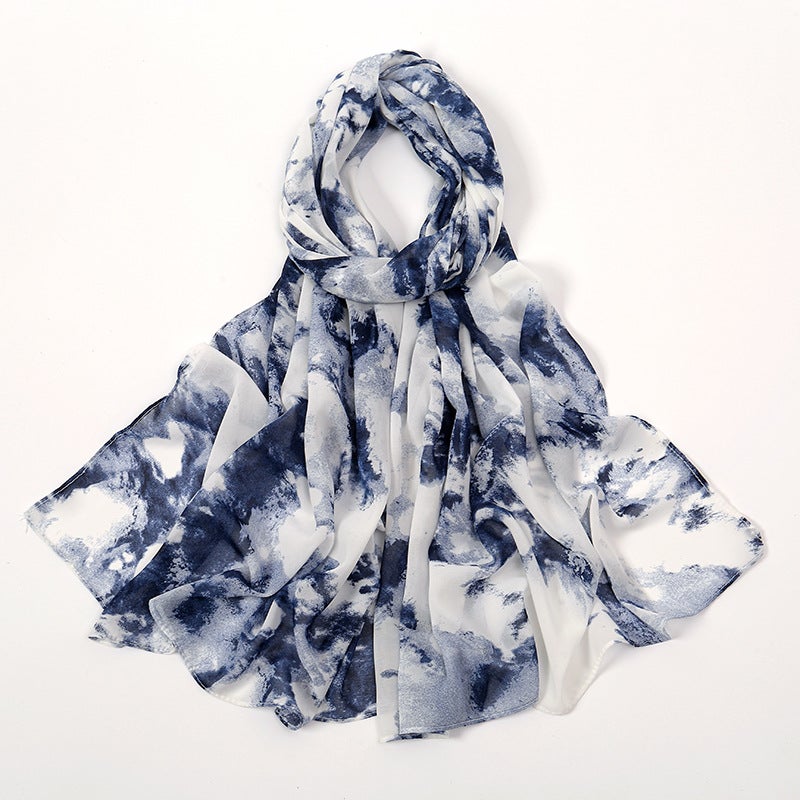Spring Summer Chiffon Floral Scarf Womens 39#