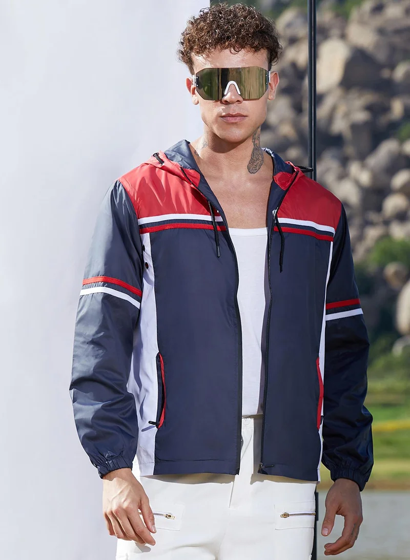 كامبوس سوترا جاكيت رجالي بسحاب أمامي متعدد الألوان وجيب داخلي