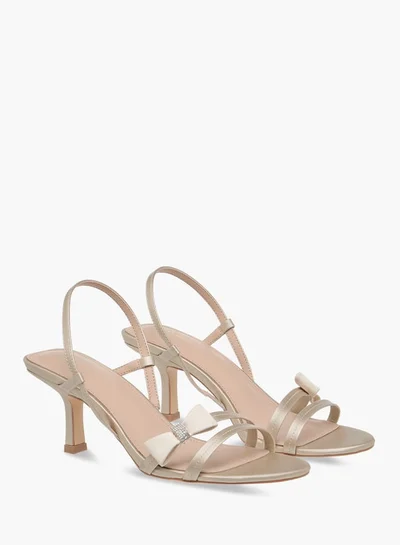 فلورا بيلا من شو إكسبرس Women Bow Applique Slingback Sandals with Flared Heel