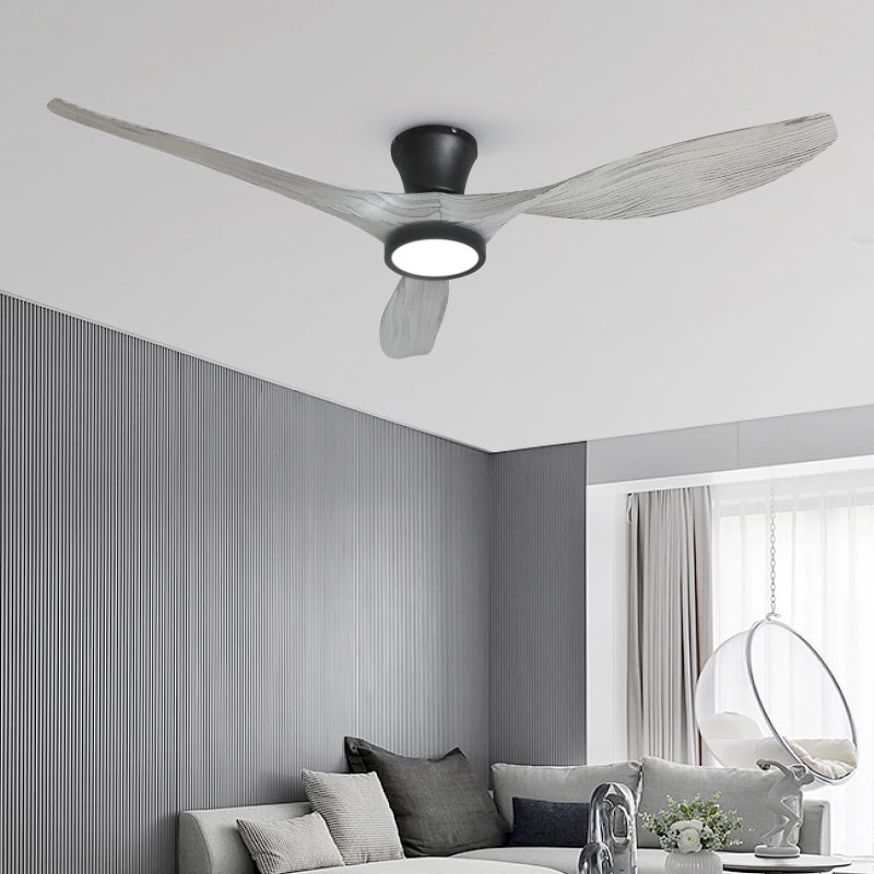 TALOYA 52 Inch Ceiling Fans with Lights Led Remote Control Flush Mount Low Profile for Bedroom Farmhouse Patio Outdoor Living Room Kitchen Dining Room,DC Motor,Reversible,White Oak - Image 1