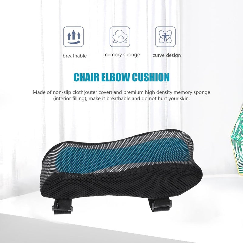 PRETYZOOM Memory Foam Gel Armrest Pad for Office and Gaming Chairs Ergonomic Elbow Cushion with Anti-Slip Bottom Pressure Relief Support for Elbows and Forearms Fit for Task Chairs - Image 4