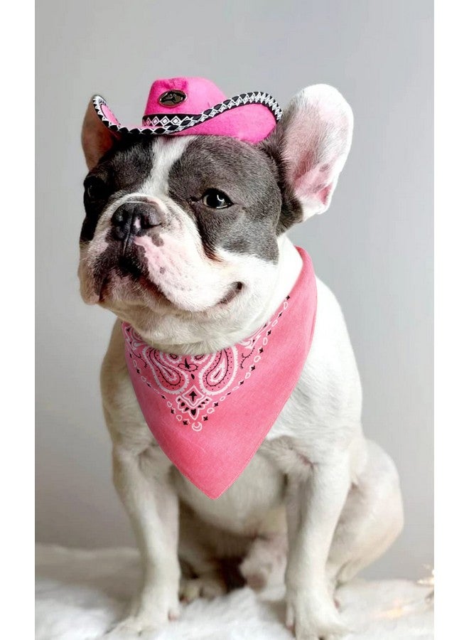 GERINLY Dog and Owner Matching Cowboy Pink Bandana Western Square Puppy Bib 2 Pack Costume Accessory for Valentine - Image 2