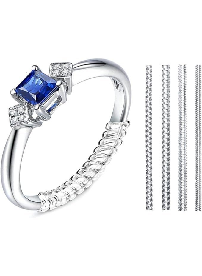 Set of 4 Silicone Spiral Ring Sizers (4 Pieces, Clear) - Image 1