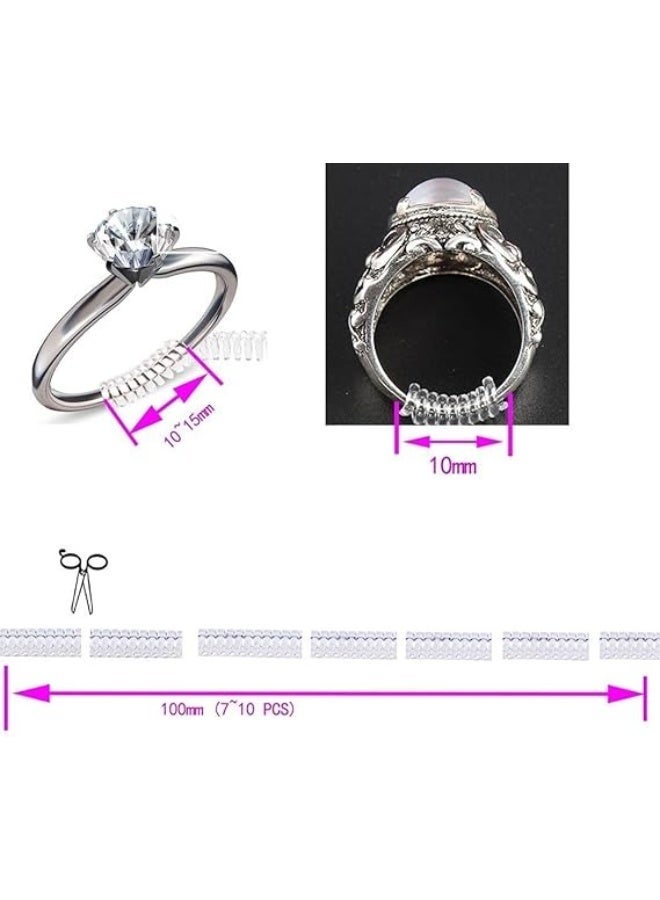 Set of 4 Silicone Spiral Ring Sizers (4 Pieces, Clear) - Image 3