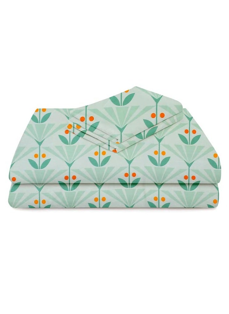 BSB HOME Premium Glace Cotton 180 TC King Fitted Bedsheet Set  with 2 Pillow Covers 183x198 +25  Cms – Multicolor  - Image 3