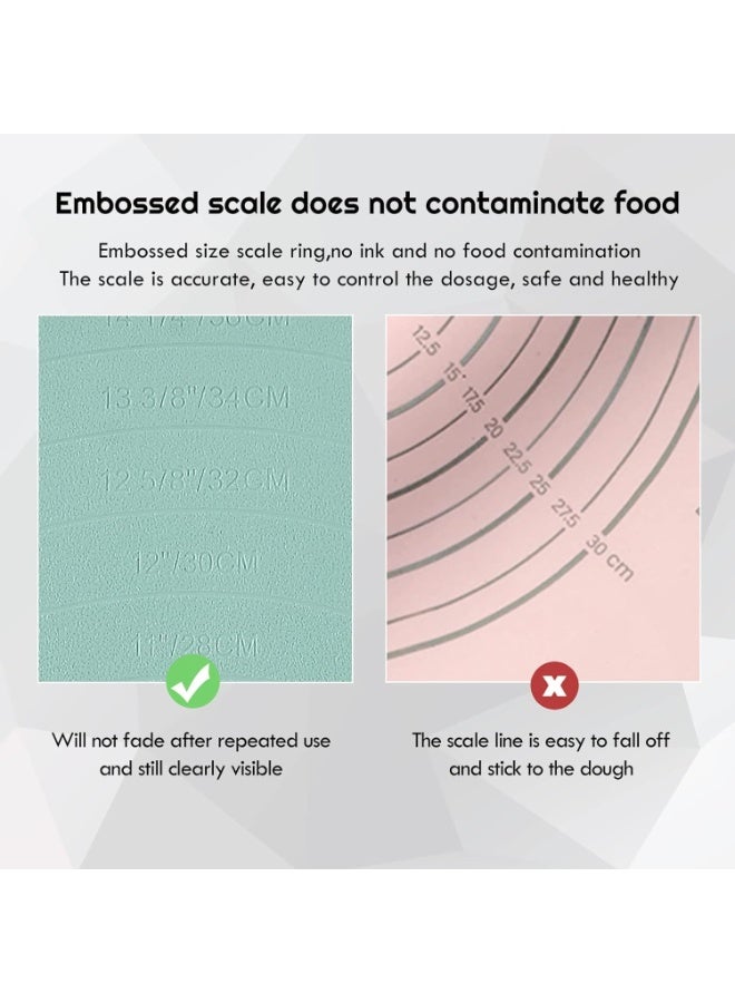 Extra Thick Silicone Pastry Mat Large, 23.6''x15.7'' Macaron Baking Mat, Mats for Crafts, Nonskid Heat Resistant Desk Saver Pad for Kneading mat,Fondant/Counter Pad, Dough Rolling Mat, Cookie Sheet - Image 4