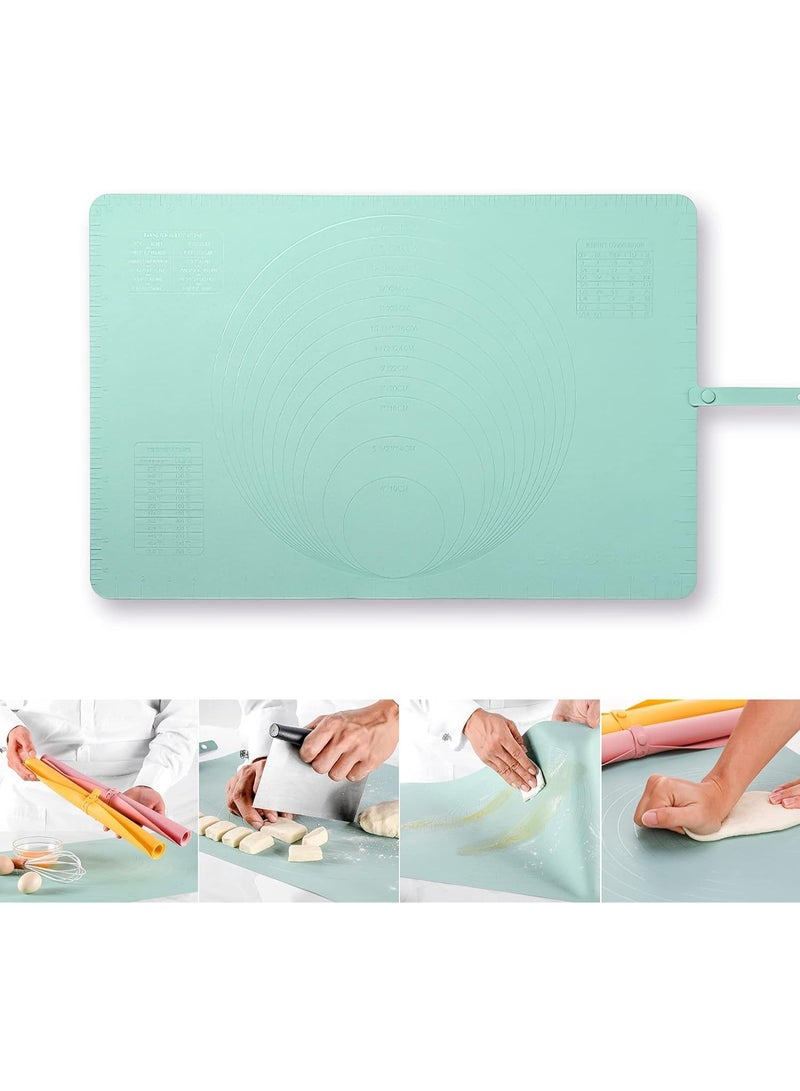 Extra Thick Silicone Pastry Mat Large, 23.6''x15.7'' Macaron Baking Mat, Mats for Crafts, Nonskid Heat Resistant Desk Saver Pad for Kneading mat,Fondant/Counter Pad, Dough Rolling Mat, Cookie Sheet - Image 1