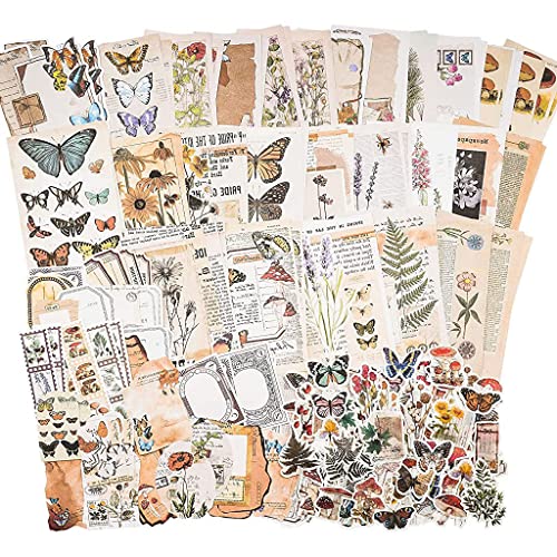 ELEPHANTBOAT® 200 pcs Vintage Scrapbook Stickers Pack for Art Journaling,Bullet Junk Journal Planners,DIY Paper Stickers Craft Kits,Notebook,Collage Album Aesthetic - Image 1