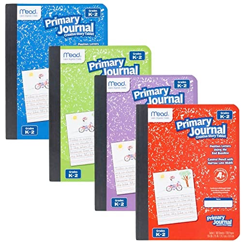 Mead Primary Journal, 12 Pack, Half Page Ruled, Grades K-2, 7-1/2" x 9-3/4", 100 Sheets per Journal, Assorted Colors (610052-ECM) - Image 3