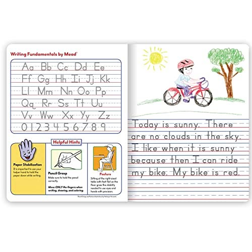 Mead Primary Journal, 12 Pack, Half Page Ruled, Grades K-2, 7-1/2" x 9-3/4", 100 Sheets per Journal, Assorted Colors (610052-ECM) - Image 5