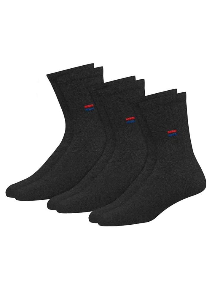 نافي سبورت جوارب NAVYSPORT للرجال من القطن الصلب المريحة، عبوة من 3 قطع (مقاس موحد، أسود)  - Image 4
