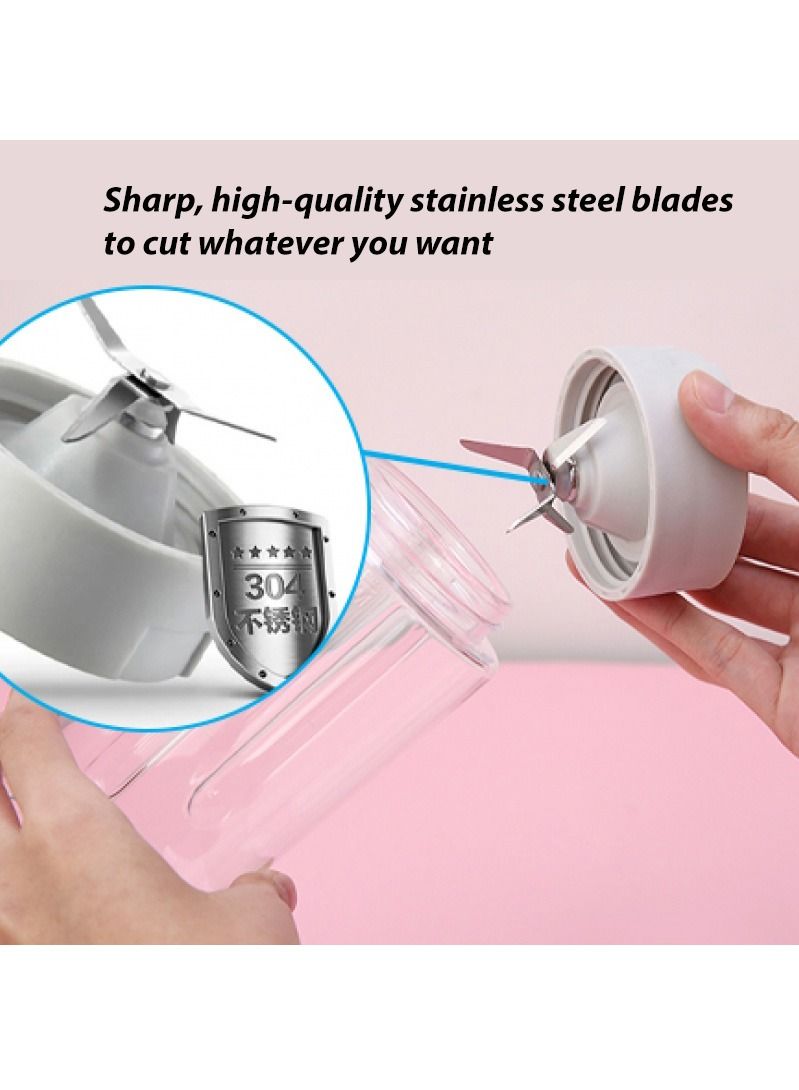 Bear Portable Corded Electric Smoothie Blender 350ml pink  - Image 4