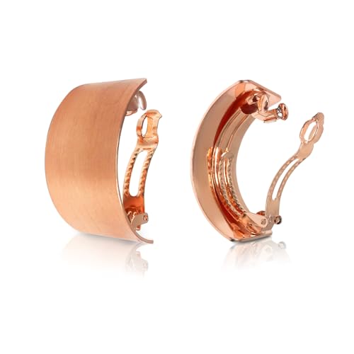 Sanas Copper Barrette Hair Clips For Women Daily Use (1Pc) Premium Clips For Hair Back Clips For Women Stylish Latest Metal Hair Accessories For Woman Wedding Indian (1Pc) (Brushed Copper Shade) - Image 1