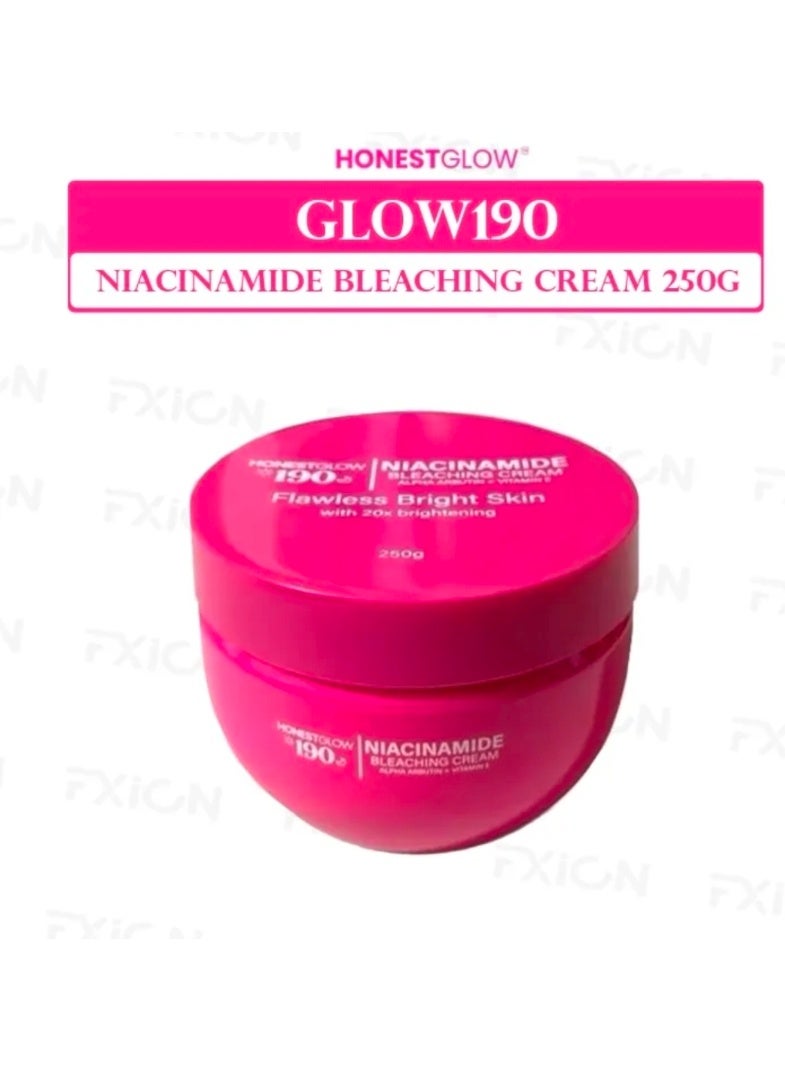 Glow 190 Niacinamide Bleaching Cream(ALPHAARBUTIN+VITAMIN E)FLAWLESS BRIGHT SKIN with20xbrightening 250g - Image 2