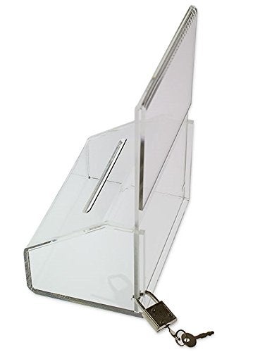 SourceOne SOURCE ONE Acrylic Heavy Duty Donation/Ballot Box with Lock and Sign Holder - Image 2