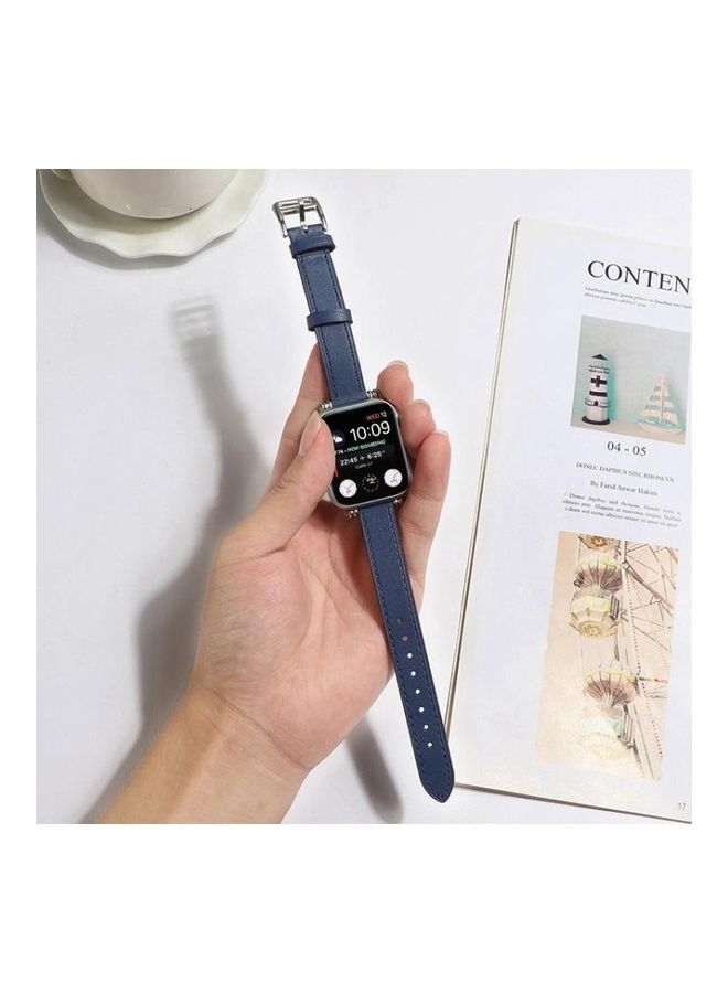 نيبمينينت سوار بديل لساعة أبل ووتش سيريس 7 مقاس 45 مم، وسيريس 6/SE /5 /4 44 3 /2 /1 42 مم أزرق - Image 5