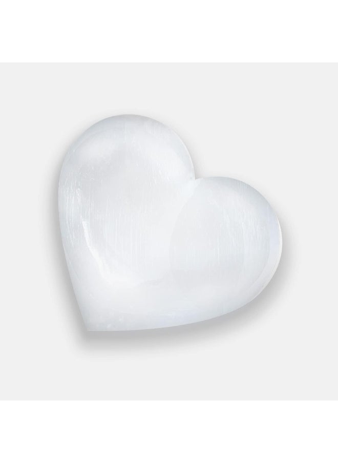 Himalayan Glow Himalayan Glow 10cm Selenite Crystal Heart Stone for Healing and Meditation, Stone-10 cm, White  - Image 1