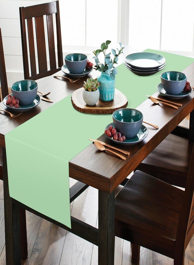 FXKS 12 Pack Sage Green Table Runner 12 x 72 Inch Long Rustic Farmhouse Wedding Table Runner,Washable and Reusable 6 FT Polyester Table Runners for Wedding Birthday Party Banquet Table Decorations - Image 5
