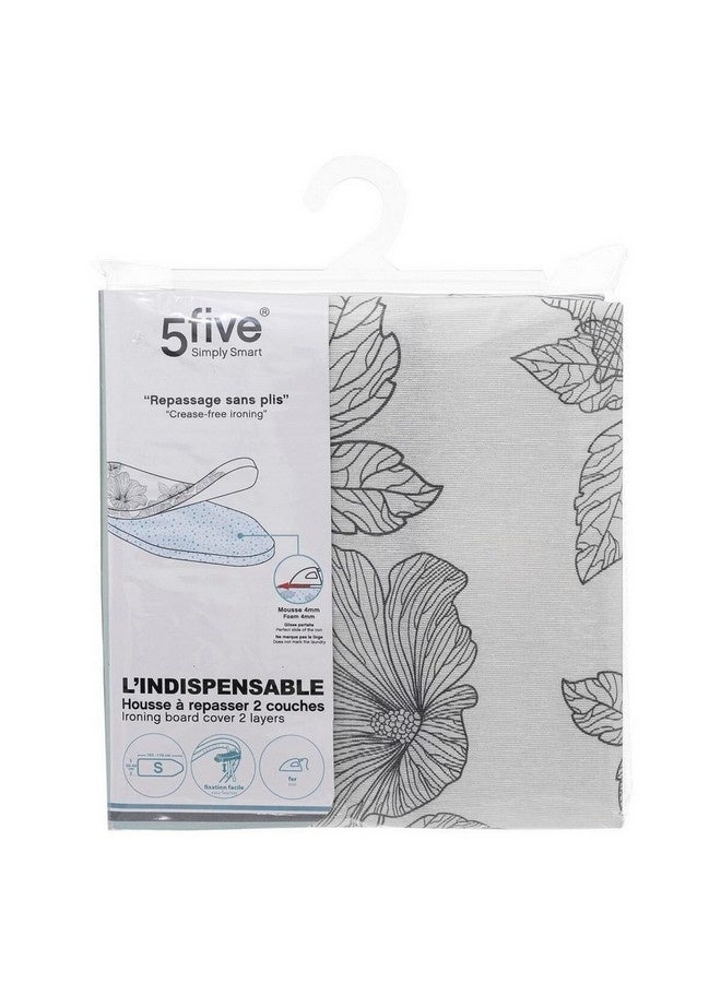 Five Simply Smart Floral Pattern 2-Layer Ironing Board Cover White and Black 105-110 x 30-40 cm 186106 - Image 2