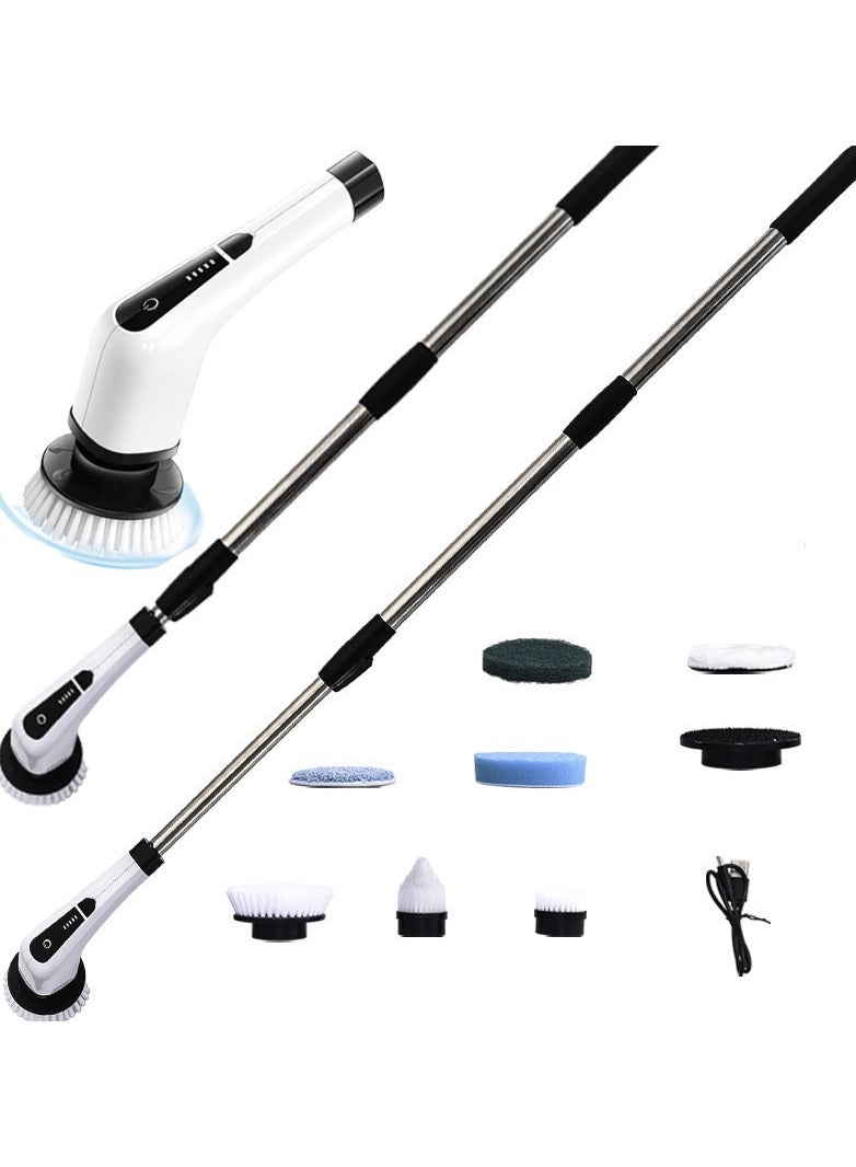 Beauenty Electric Spin Scrubber Cordless Cleaning Brush with 7 Replaceable Brush Heads and Adjustable Extension Handle,Power Shower Scrubber for Bathroom,Floor,Shower,Tile and Car - Image 1