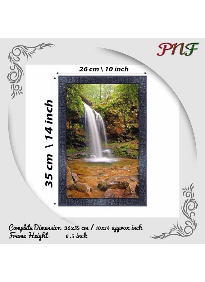 PNF - Poster N Frames Vastu Waterfall Landscape Scenery Wooden Photo Frame With Acrylic Sheet | Living Room, Bedroom | Home Decoration | Best Gifting Option (10X14Inch Multicolour,Synthetic) 1706 - Image 1