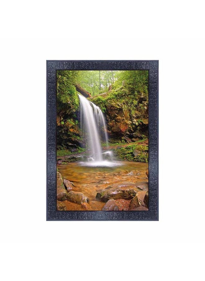 PNF - Poster N Frames Vastu Waterfall Landscape Scenery Wooden Photo Frame With Acrylic Sheet | Living Room, Bedroom | Home Decoration | Best Gifting Option (10X14Inch Multicolour,Synthetic) 1706 - Image 1